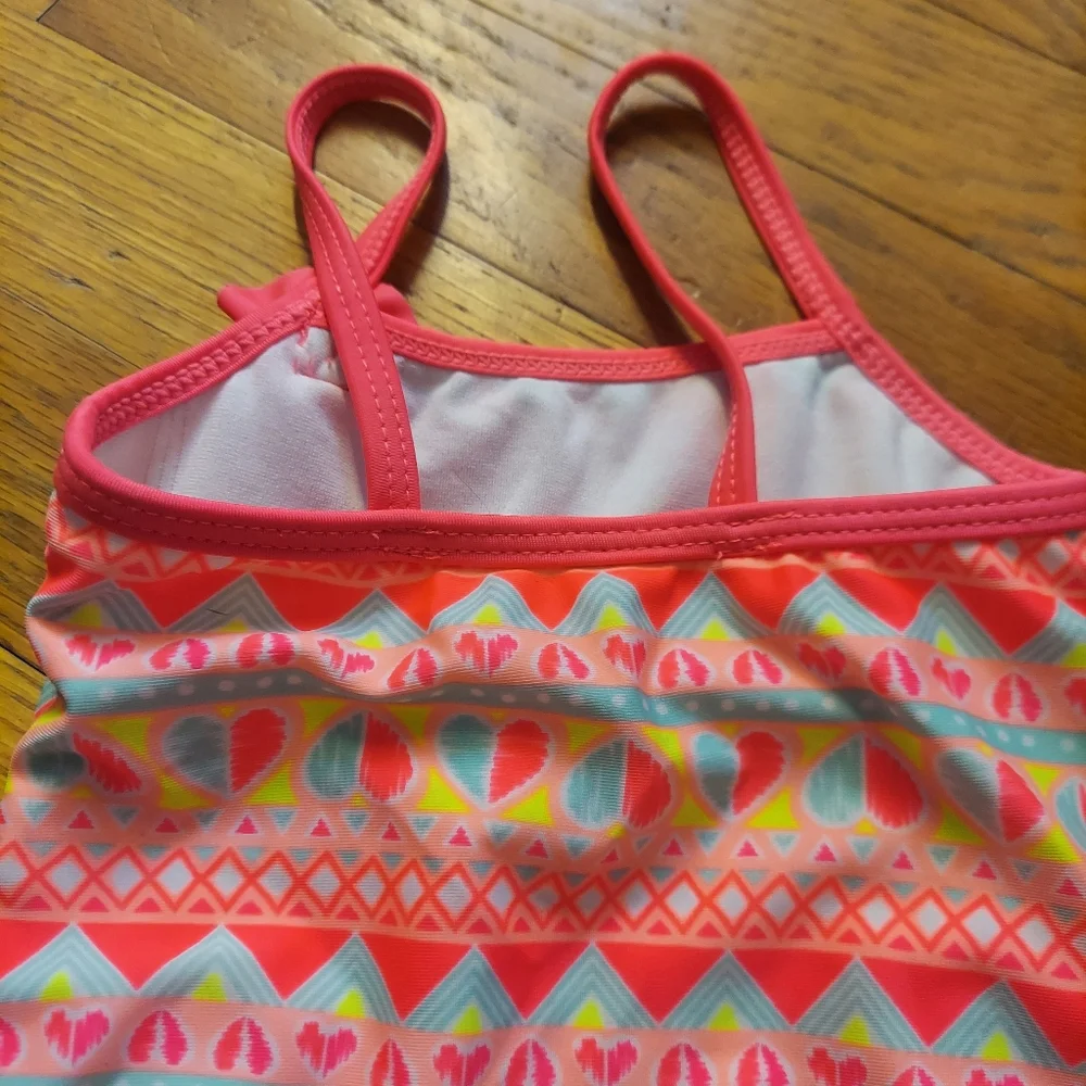 🎁 10/$25 OP Geometric 6-9 months One Piece Swimsuit With Heart Pattern, Flower